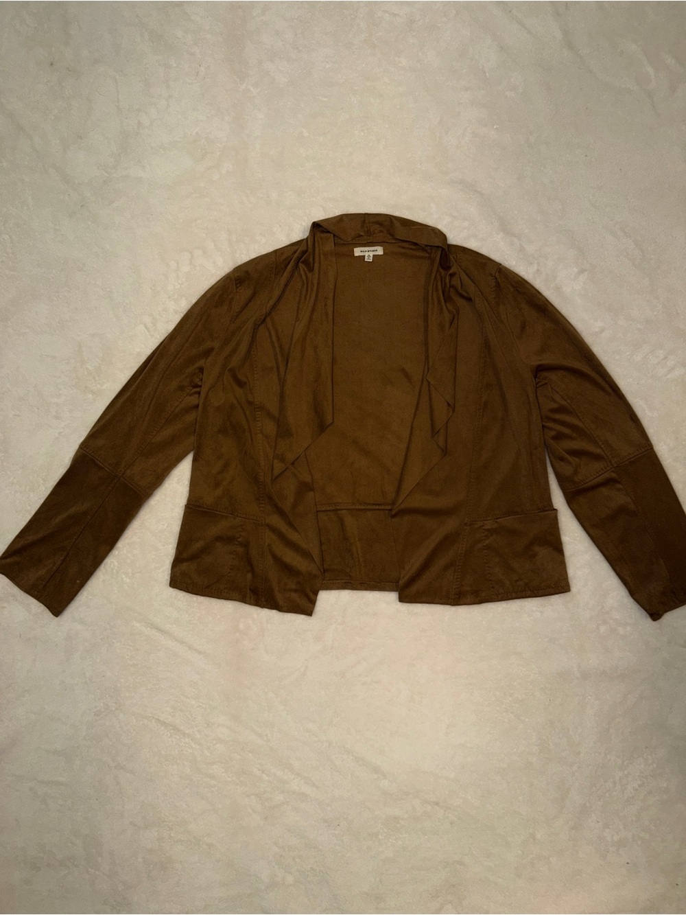Max Studio Brown Open-Front Blazer